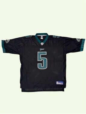 Vintage 90s Y2K Reebok NFL Philadelphia Eagles #5 McNabb Mesh Jersey Black 2XL